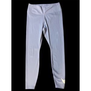 Nike Leggings Women's M Purple Swoosh Dri Fit High Rise Workout Running Leggings